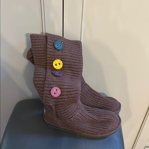 UGG Australia 1967 Candy ll Knit Sweater Knit Boots Chocolate Brown Size 5